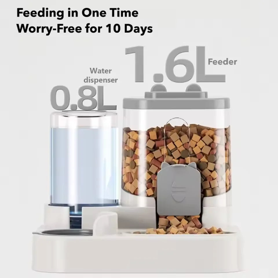 2-in-1 Automatic Pet Feeder & Water Dispenser