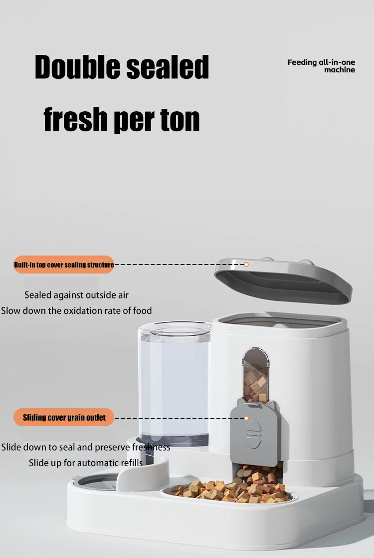 2-in-1 Automatic Pet Feeder & Water Dispenser