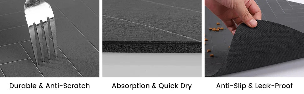 Absorbent Pet Feeding Mat with Waterproof Backing