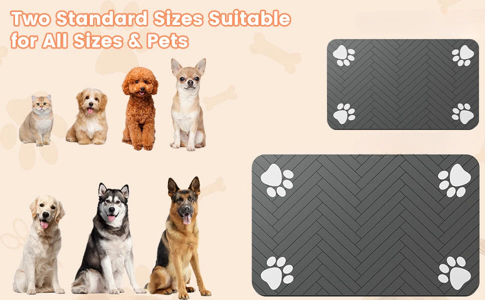 Absorbent Pet Feeding Mat with Waterproof Backing